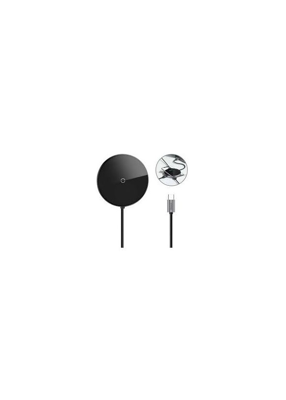 BASEUS CIRCULAR MIRROR WIRELESS CHARGER AND HUB - TYPE-C PD, 4X USB