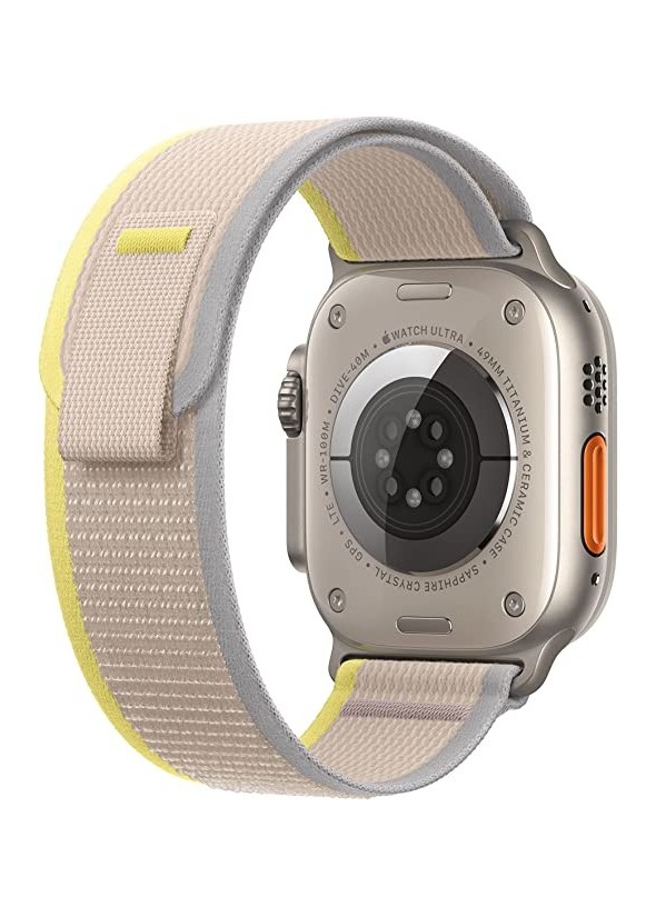 Apple Watch Ultra [GPS + Cellular 49mm] Titanium Case & yellow/Beige Trail Loop S/M F