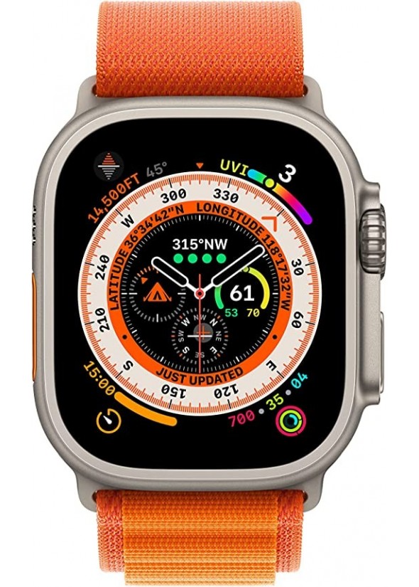 Apple Watch Ultra [GPS + Cellular 49mm] Titanium Case & Orange Alpine Loop