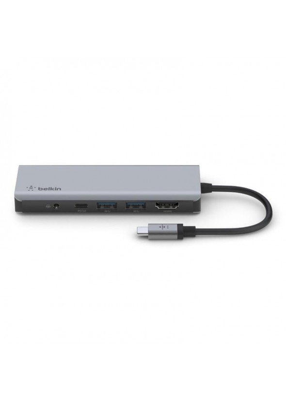 Belkin Connect USB-C 7-in-1 Multiport Adapter - Gris